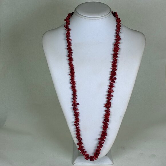 Jewelry - SALE Early 1900's Antique Red Coral Dog Bone Necklace with 18k clasp